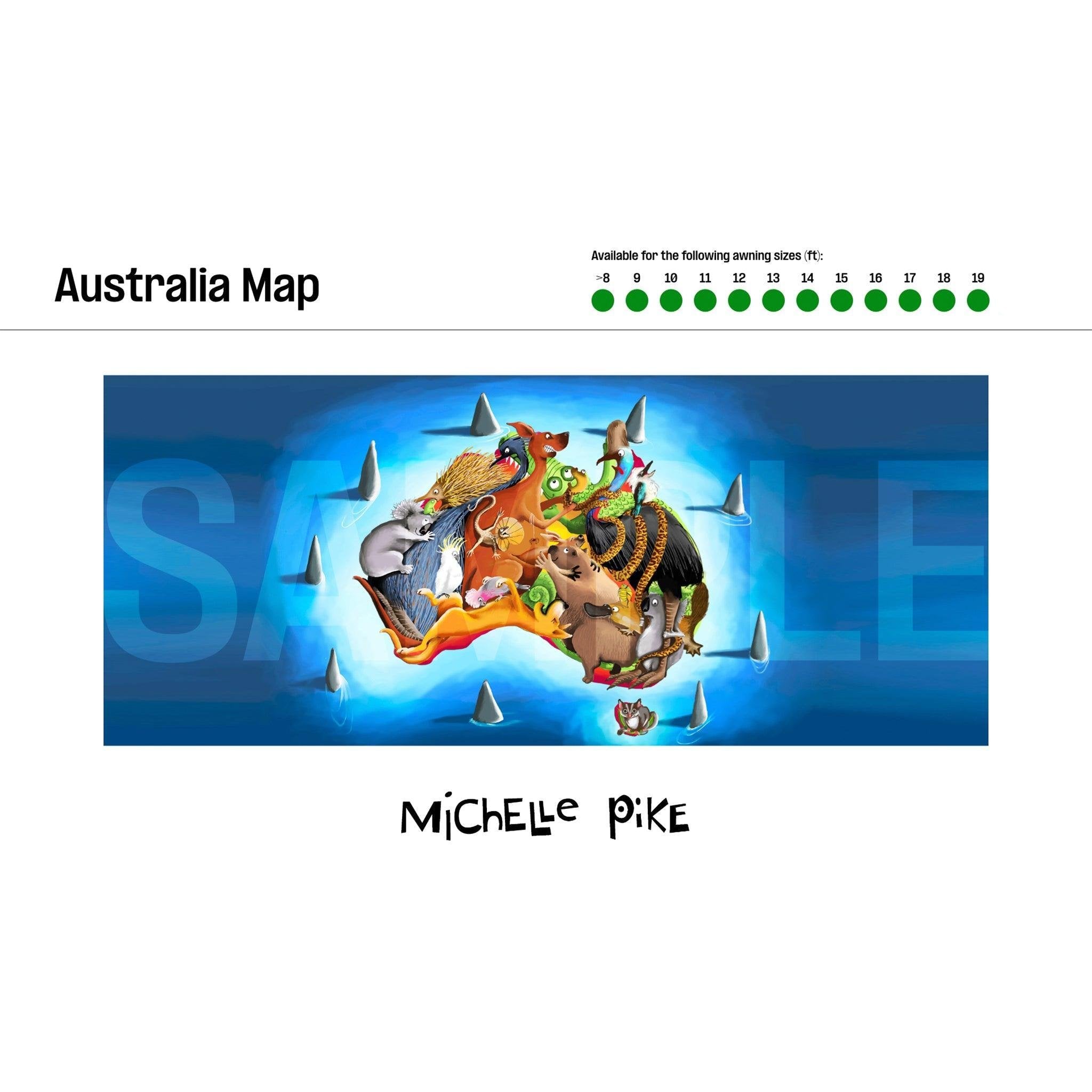 Long Side Art Shade Walls - Australia Map Edition