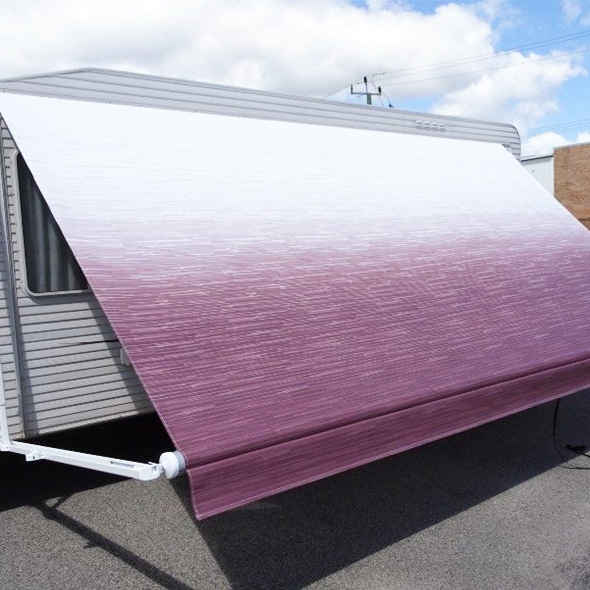 Carefree Fiesta Roll Out Awning - Shale Fade Burgundy