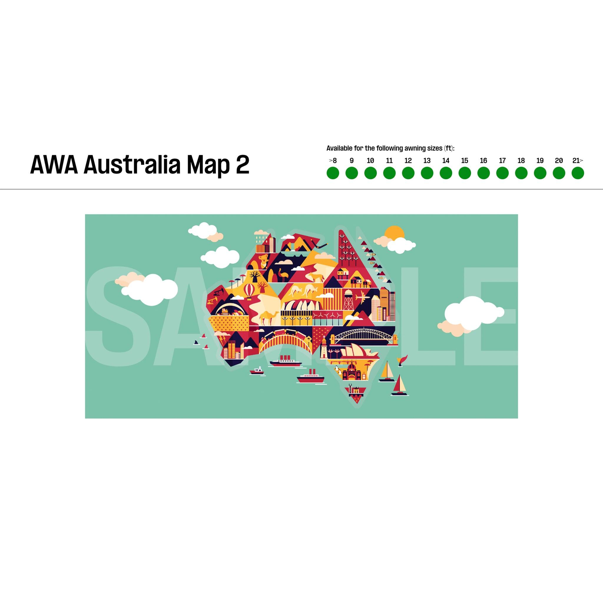 Long Side Art Shade Walls - Aus Map Edition - Aussie Traveller