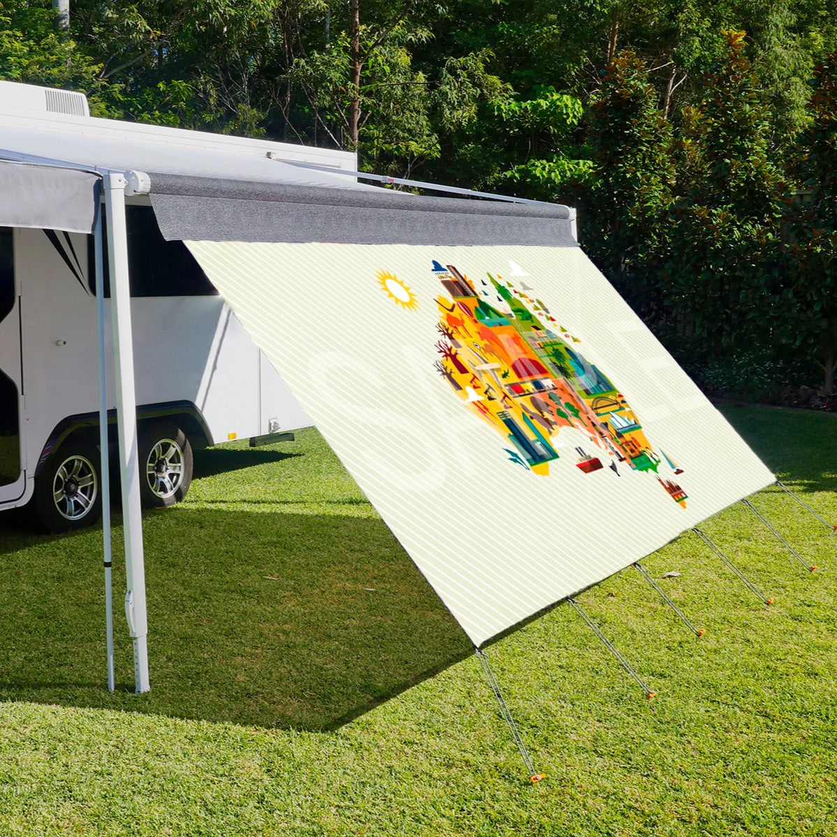 Long Side Art Shade Walls - Aus Map Edition - Aussie Traveller